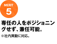 専任の人をポジショニングせず、兼任可能。